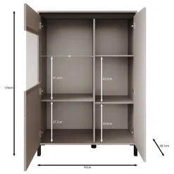 Montellini - Vitrinekast - Eikenpatroon - 93x40x135 cm