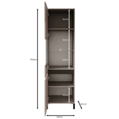 Montellini - Vitrinekast - Eikenpatroon - 55x40x193 cm