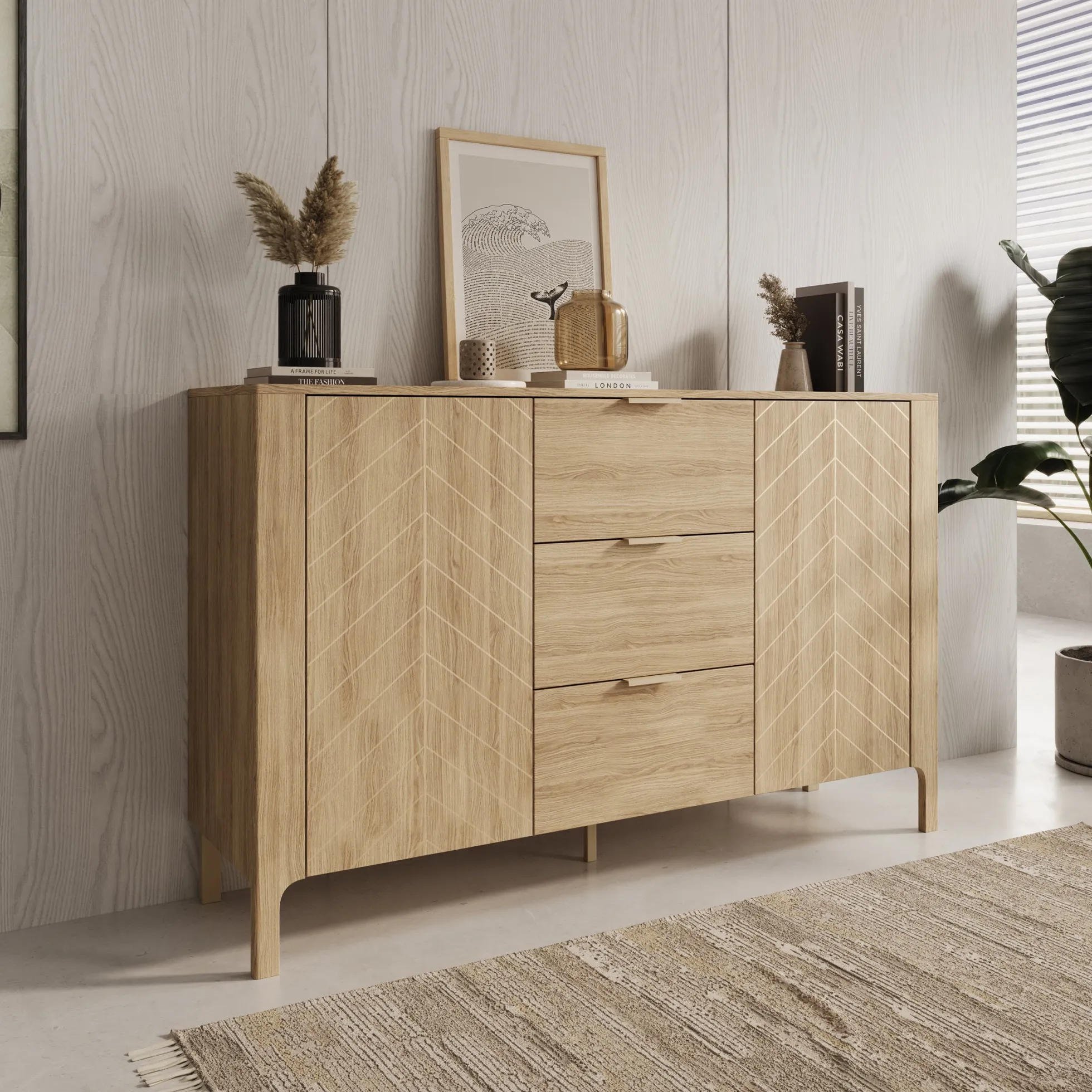 Montera - Dressoir - Eikenpatroon - 154x41x96 cm