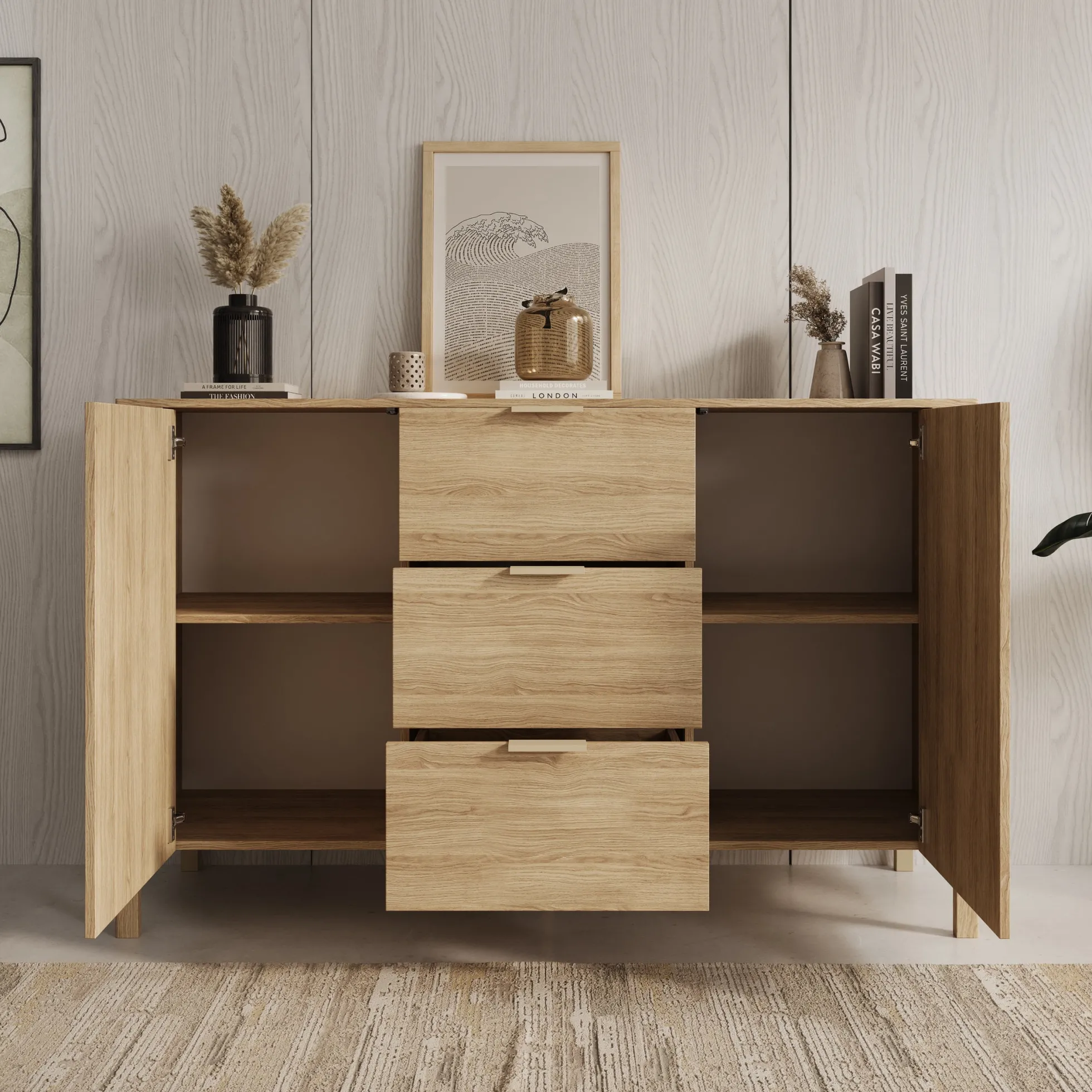 Montera - Dressoir - Eikenpatroon - 154x41x96 cm