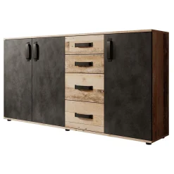 Montreal - Dressoir - Grijs/old wood - 160x32x83 cm