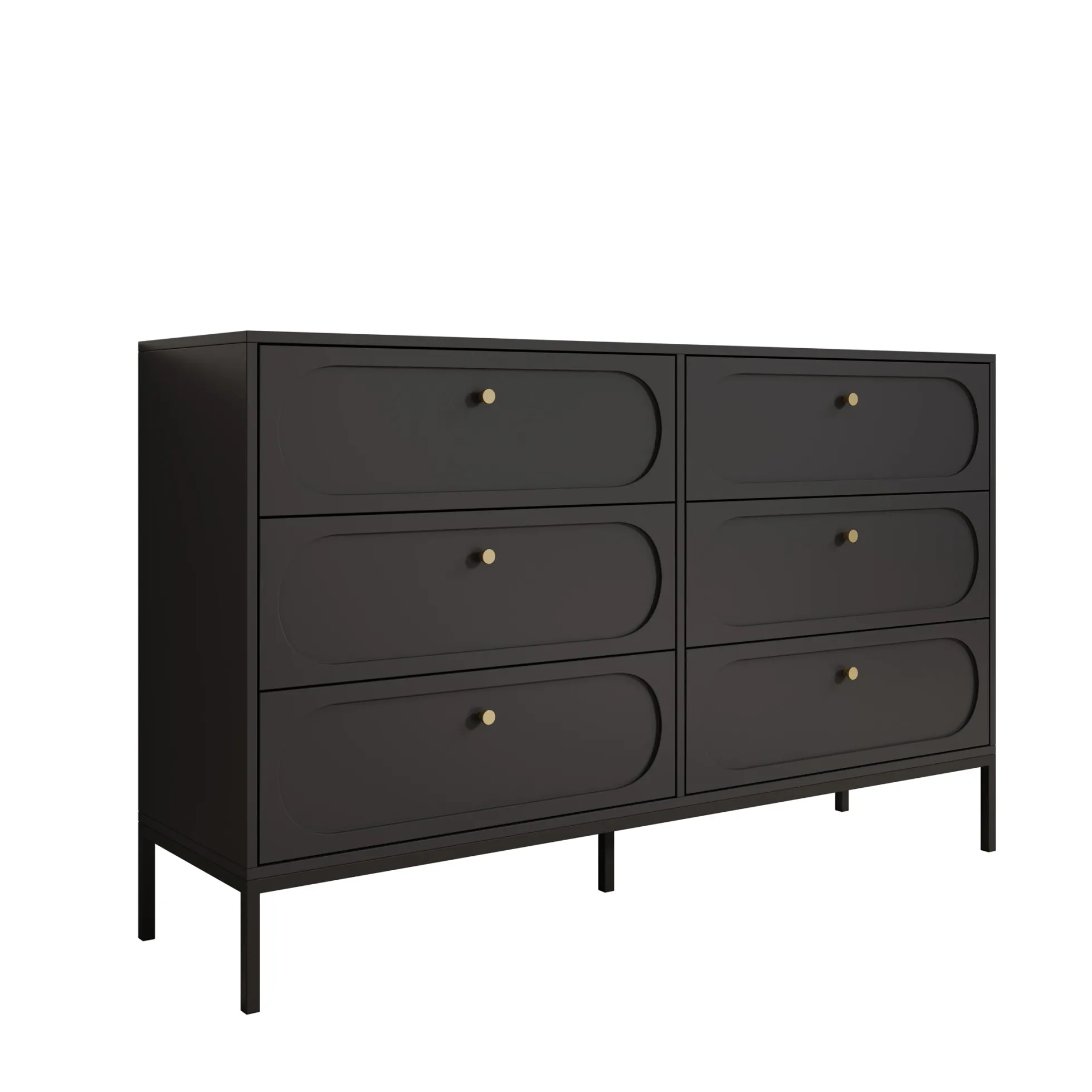 Montserrat - Ladekast 6 lades - Zwart - 150x40x92 cm
