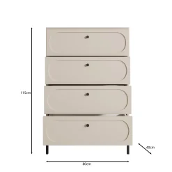 Montserrat - Ladekast met 4 lades - Beige - 80x40x115 cm