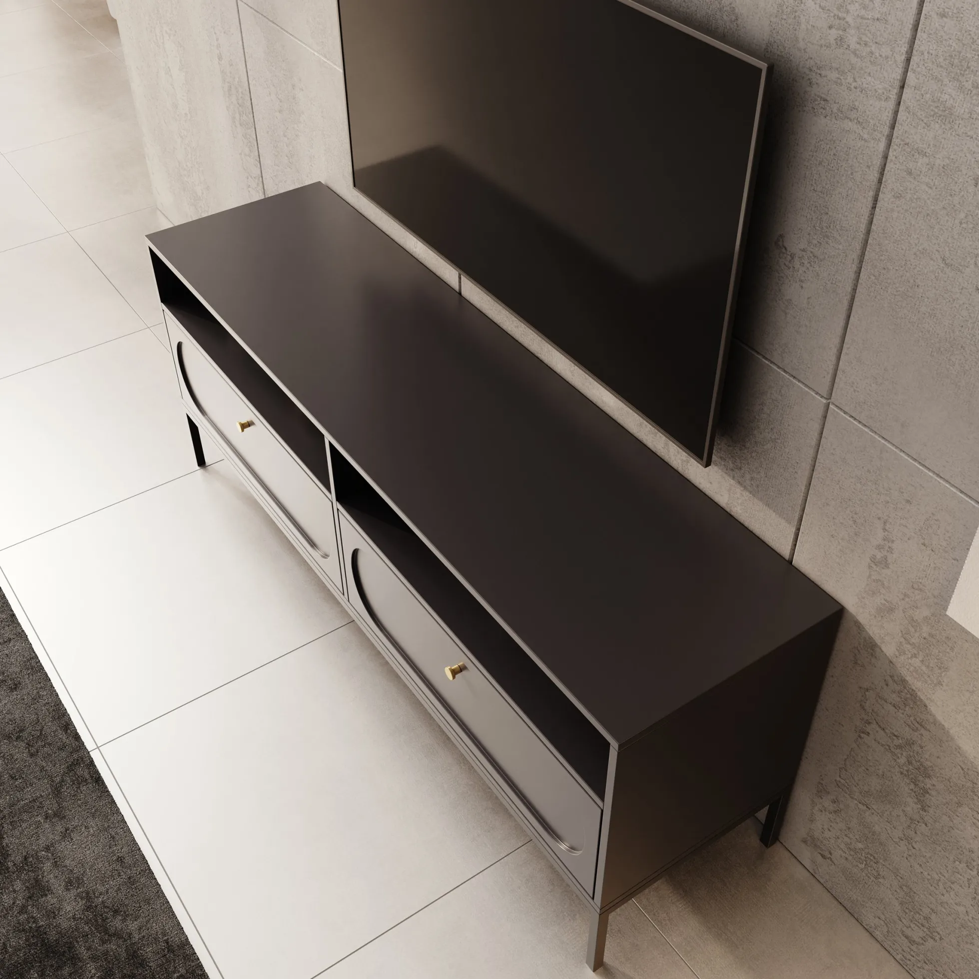 Montserrat - TV-Meubel - Zwart - 150x40x60 cm