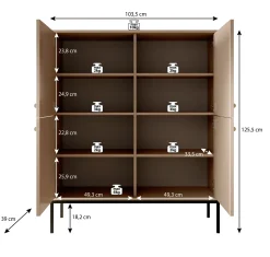 Moreno 2 - Dressoir - Beige - 104x39x125 cm