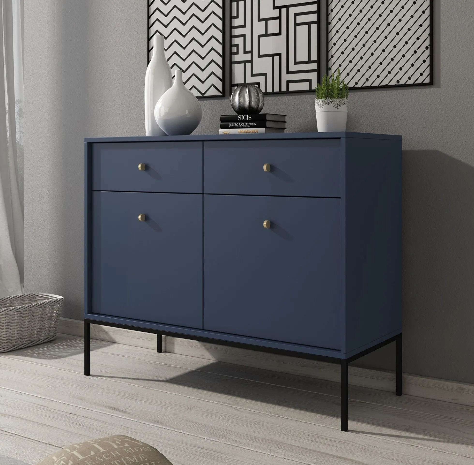 Moreno - Dressoir - Blauw - 104x39x83 cm
