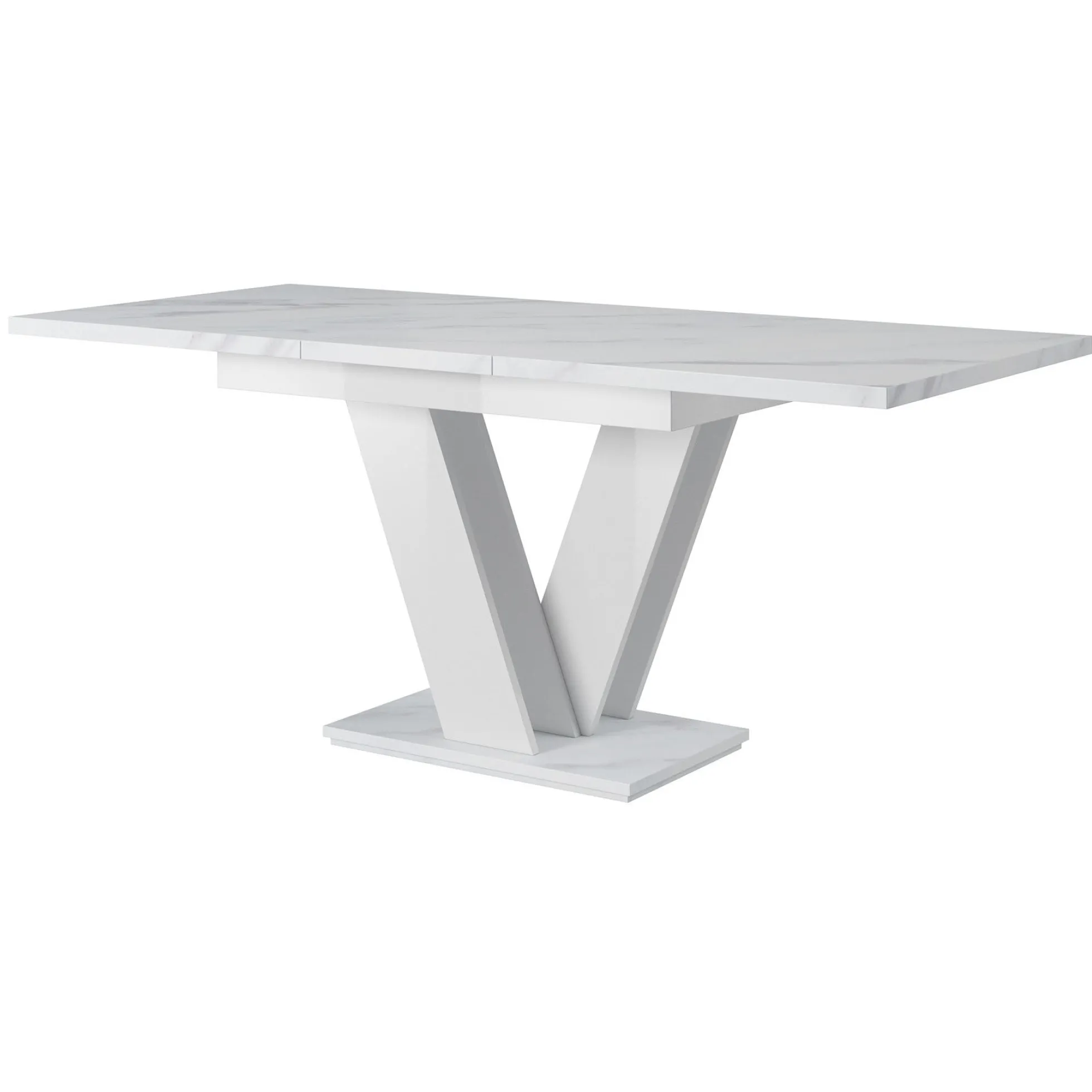 Moris - Eetkamertafel - Wit/marmerlook - 120x80x75 cm