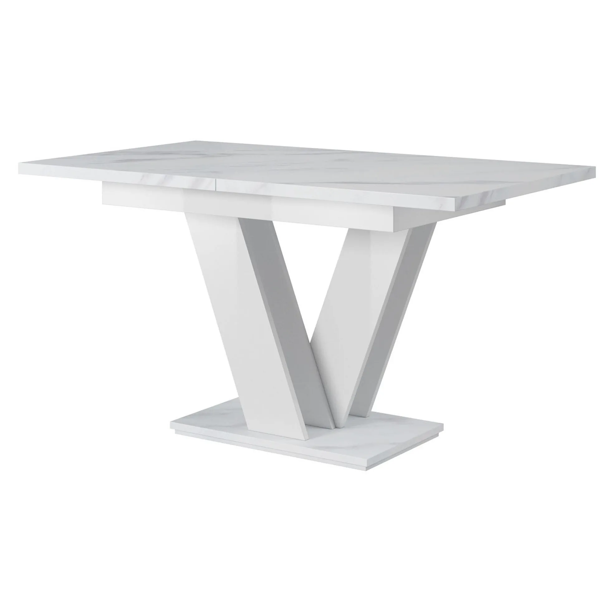 Moris - Eetkamertafel - Wit/marmerlook - 120x80x75 cm