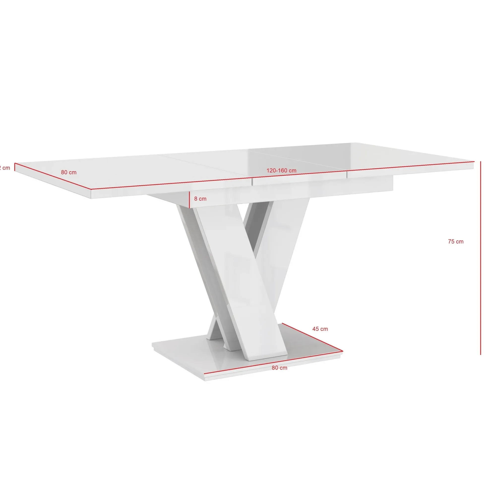Moris - Eetkamertafel - Wit/marmerlook - 120x80x75 cm