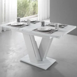 Moris - Eetkamertafel - Wit/marmerlook - 120x80x75 cm
