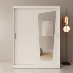 Moyo - Kledingkast met 2 schuifdeuren - Wit - 150x62x200 cm
