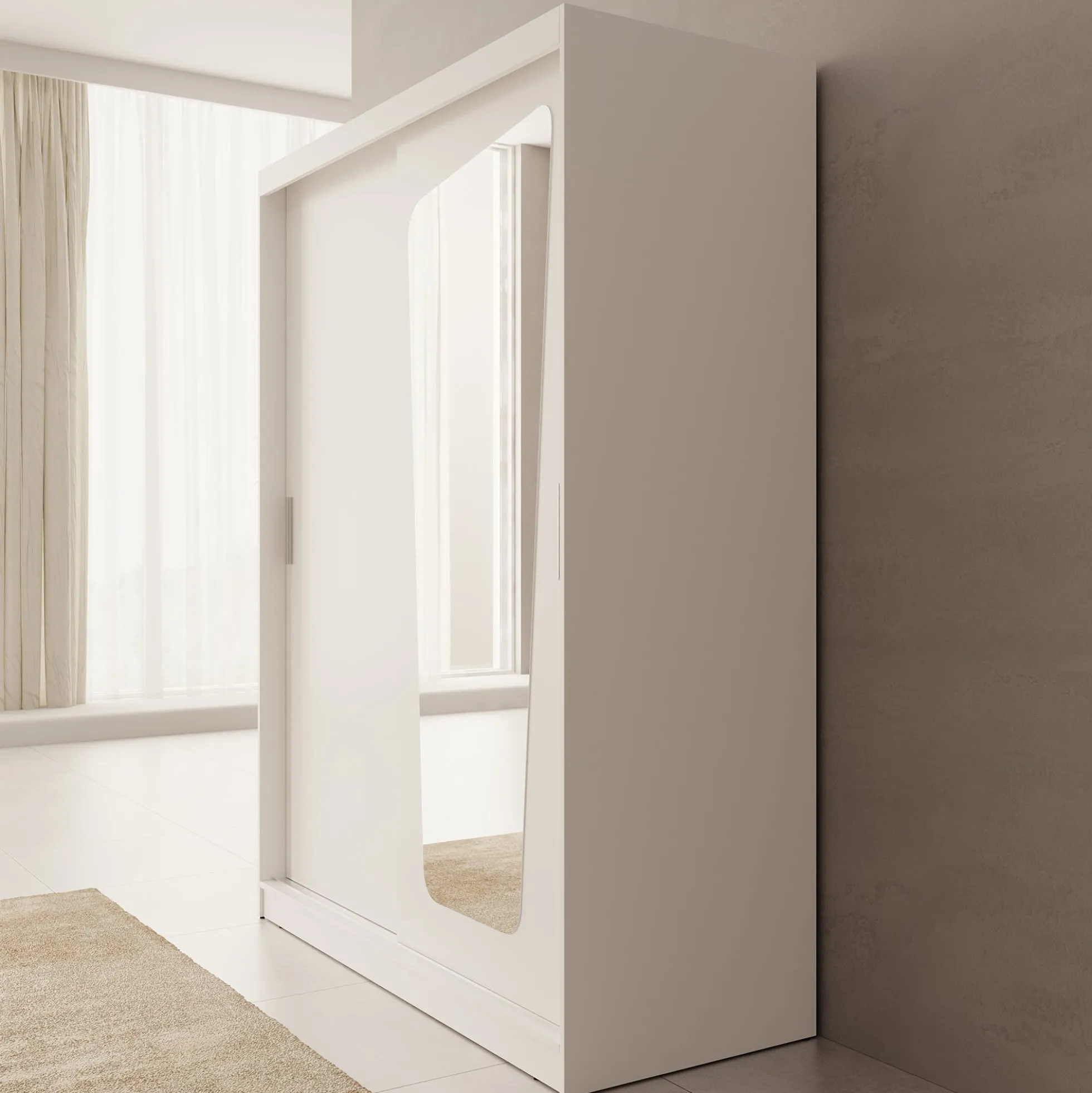 Moyo - Kledingkast met 2 schuifdeuren - Wit - 150x62x200 cm