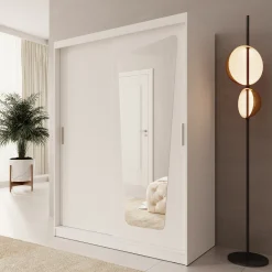 Moyo - Kledingkast met 2 schuifdeuren - Wit - 150x62x200 cm