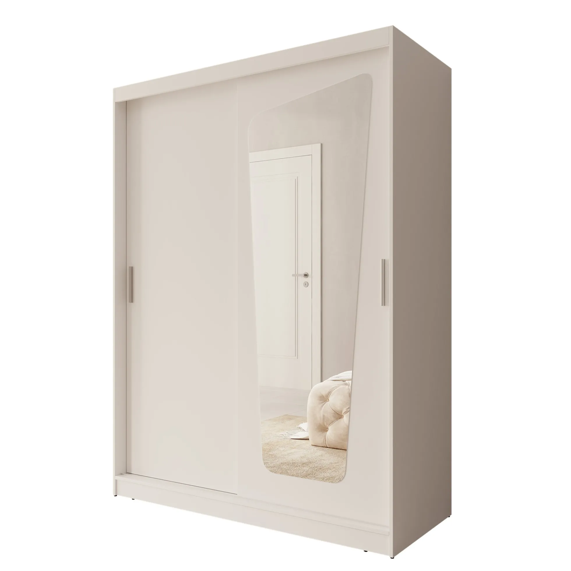 Moyo - Kledingkast met 2 schuifdeuren - Wit - 150x62x200 cm