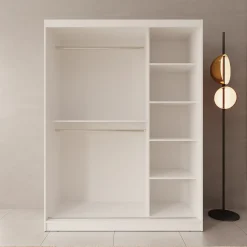 Moyo - Kledingkast met 2 schuifdeuren - Wit - 150x62x200 cm