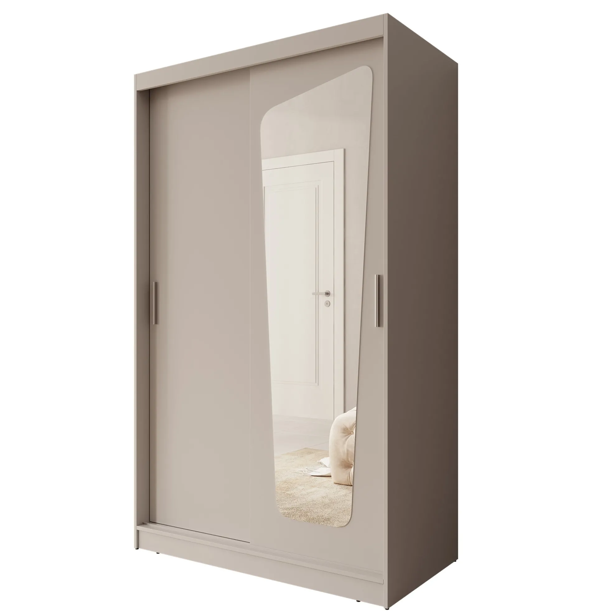 Moyo - Kledingkast met 2 schuifdeuren - Beige - 120x62x200 cm