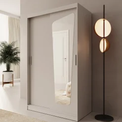 Moyo - Kledingkast met 2 schuifdeuren - Beige - 120x62x200 cm
