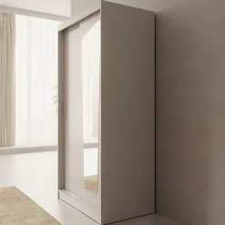 Moyo - Kledingkast met 2 schuifdeuren - Beige - 100x62x200 cm
