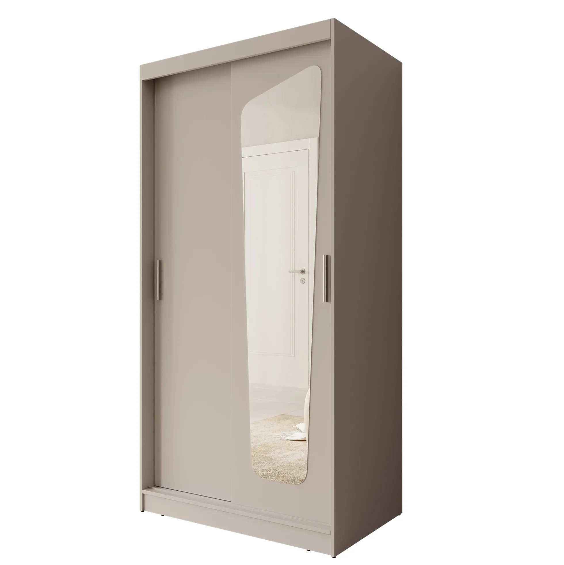 Moyo - Kledingkast met 2 schuifdeuren - Beige - 100x62x200 cm