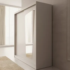 Moyo - Kledingkast met 2 schuifdeuren - Beige - 180x62x200 cm
