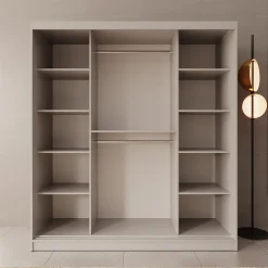 Moyo - Kledingkast met 2 schuifdeuren - Beige - 180x62x200 cm