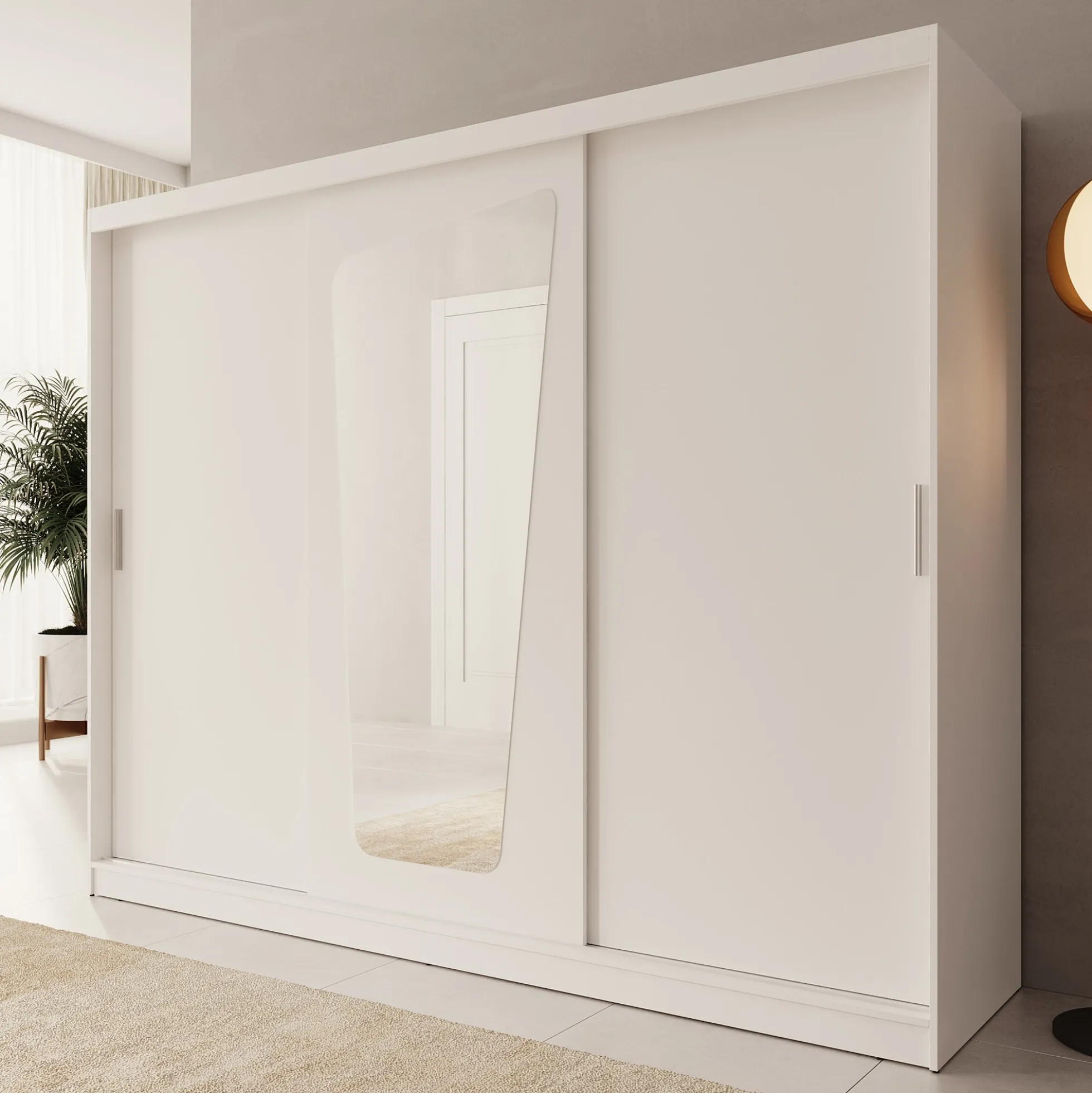 Moyo - Kledingkast met 3 schuifdeuren - Wit - 250x62x200 cm