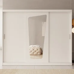 Moyo - Kledingkast met 3 schuifdeuren - Wit - 250x62x200 cm