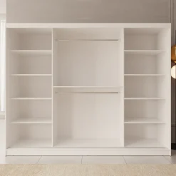 Moyo - Kledingkast met 3 schuifdeuren - Wit - 250x62x200 cm