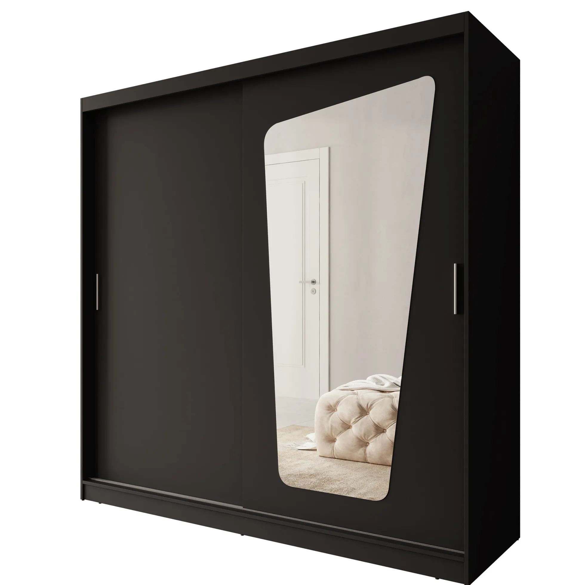 Moyo - Kledingkast met 2 schuifdeuren - Zwart - 200x62x200 cm