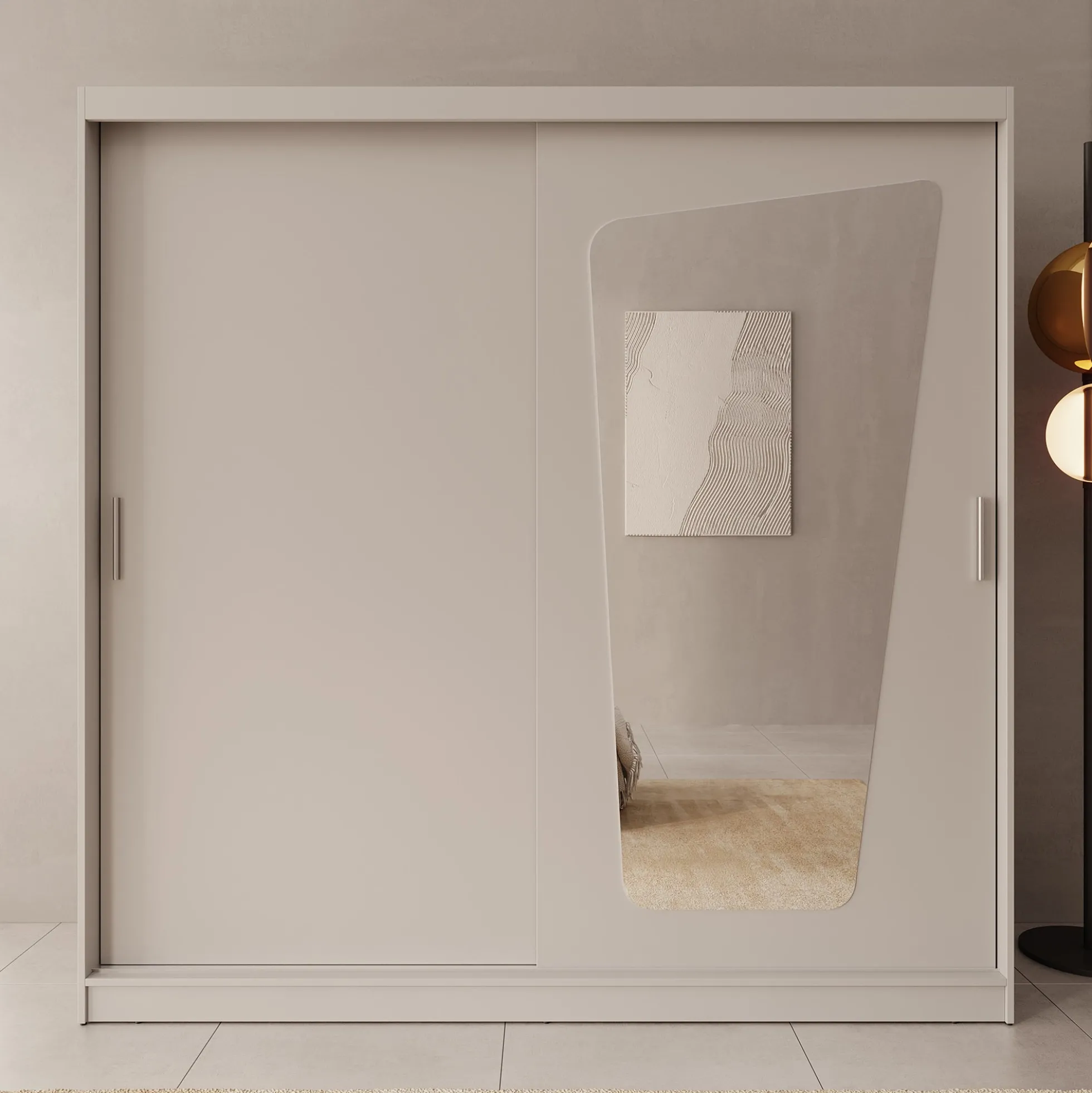 Moyo - Kledingkast met 2 schuifdeuren - Beige - 200x62x200 cm