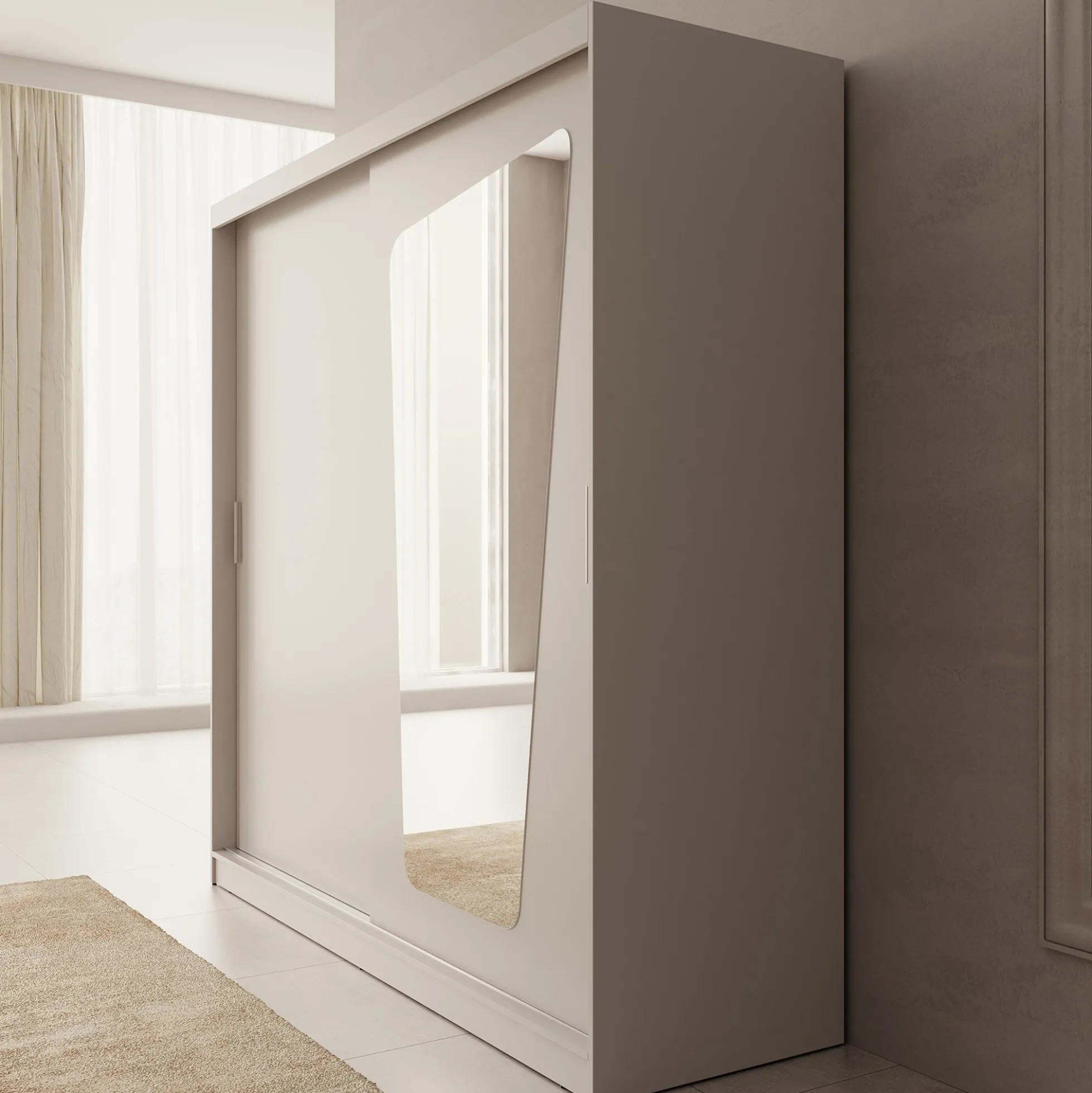 Moyo - Kledingkast met 2 schuifdeuren - Beige - 200x62x200 cm