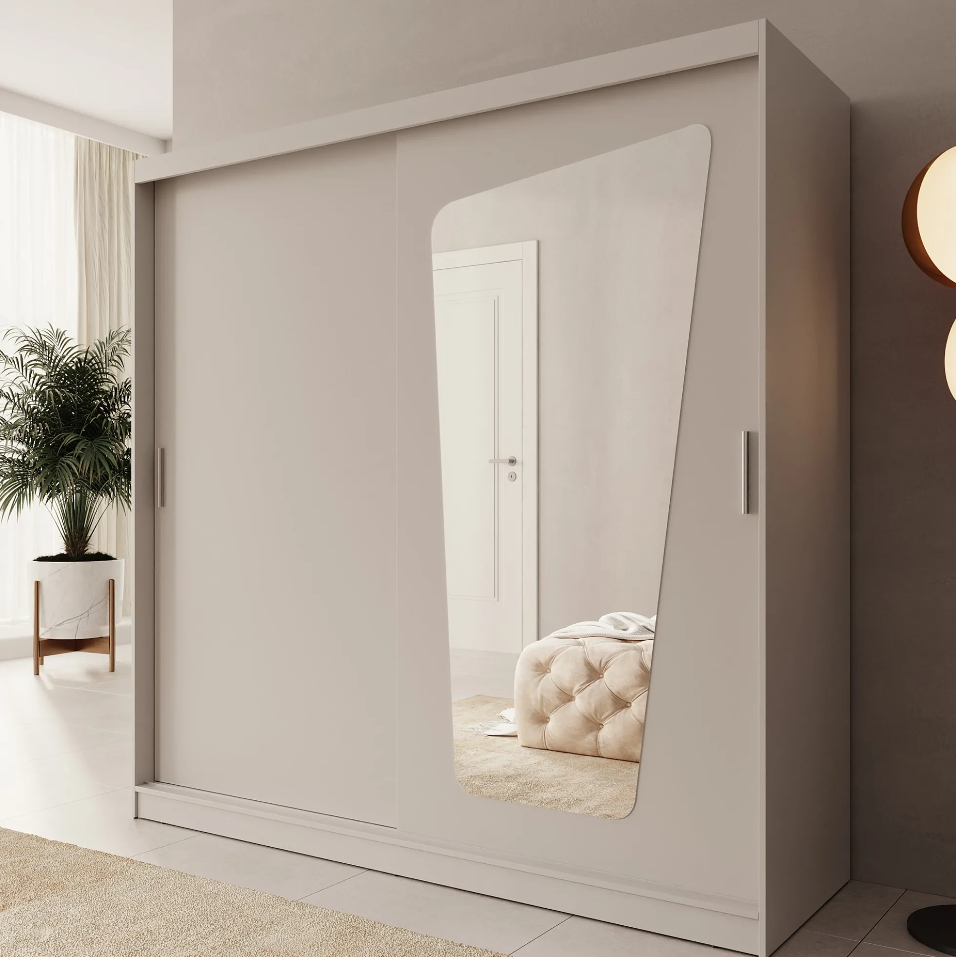 Moyo - Kledingkast met 2 schuifdeuren - Beige - 200x62x200 cm