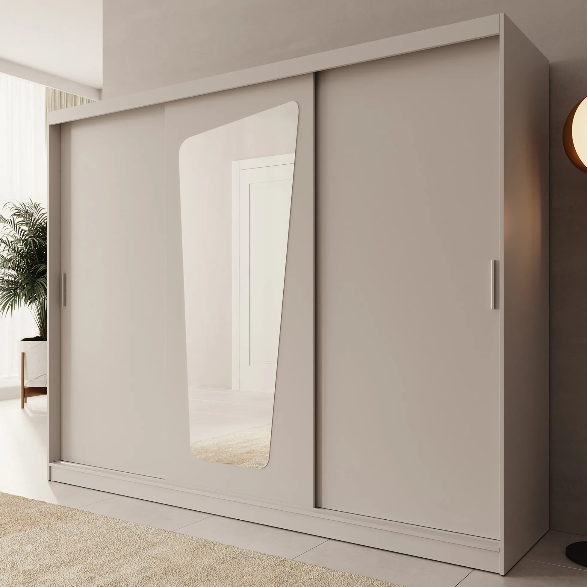 Moyo - Kledingkast met 3 schuifdeuren - Beige - 250x62x200 cm