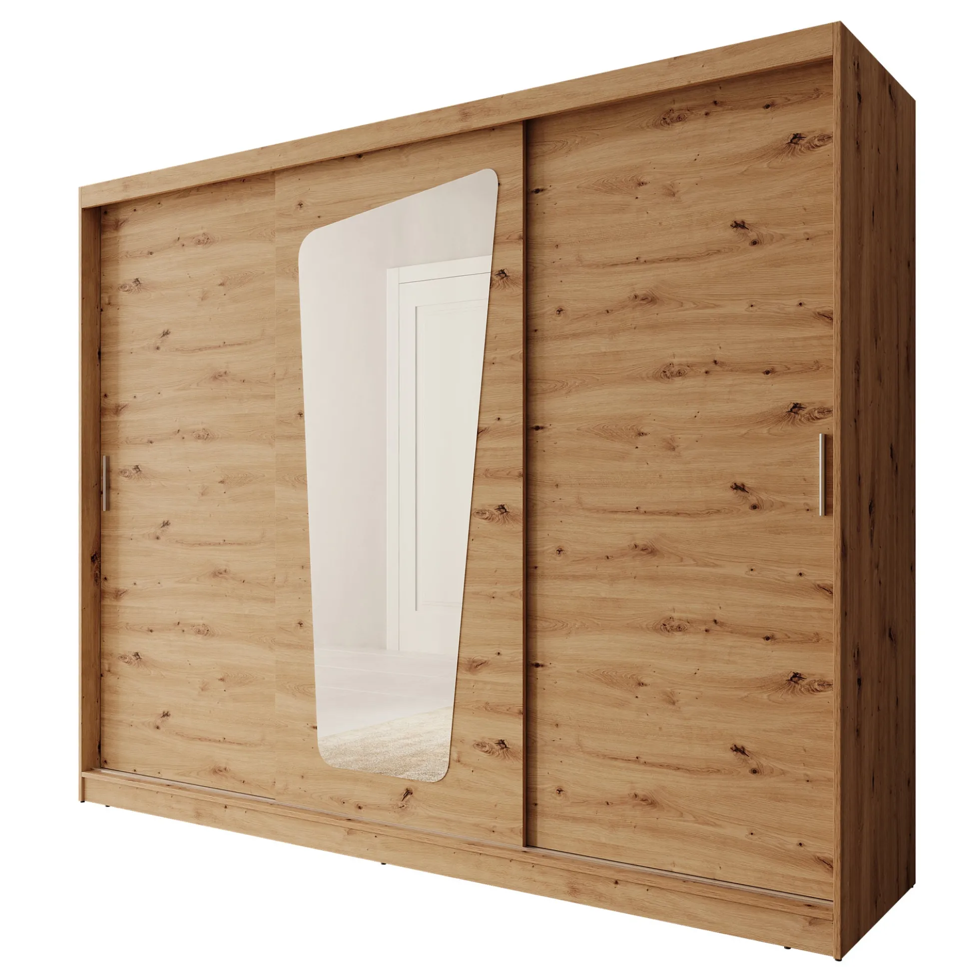 Moyo - Kledingkast met 3 schuifdeuren - Eikenpatroon - 250x62x200 cm