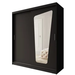 Moyo - Kledingkast met 2 schuifdeuren - Zwart - 180x62x200 cm