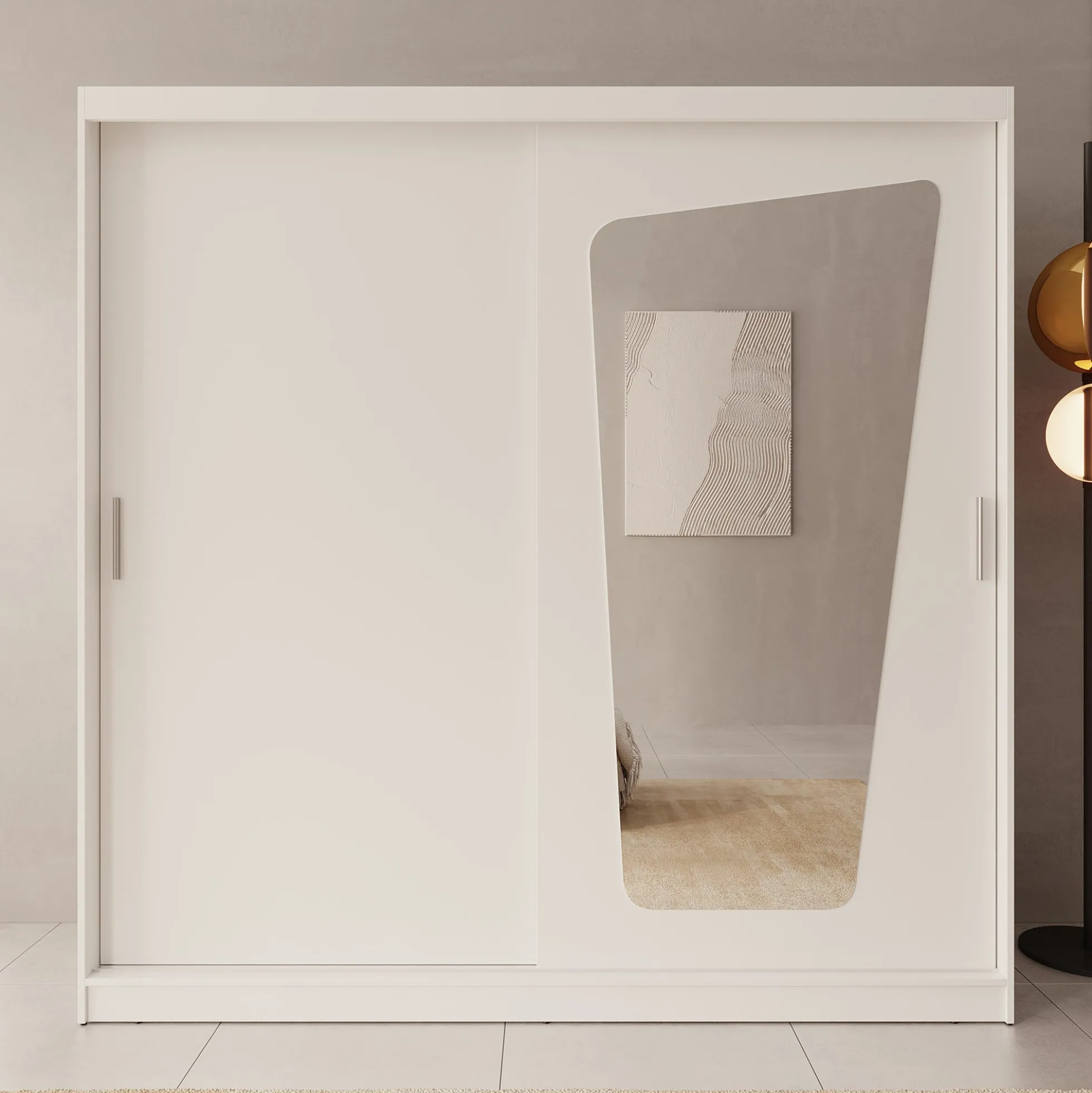 Moyo - Kledingkast met 2 schuifdeuren - Wit - 200x62x200 cm