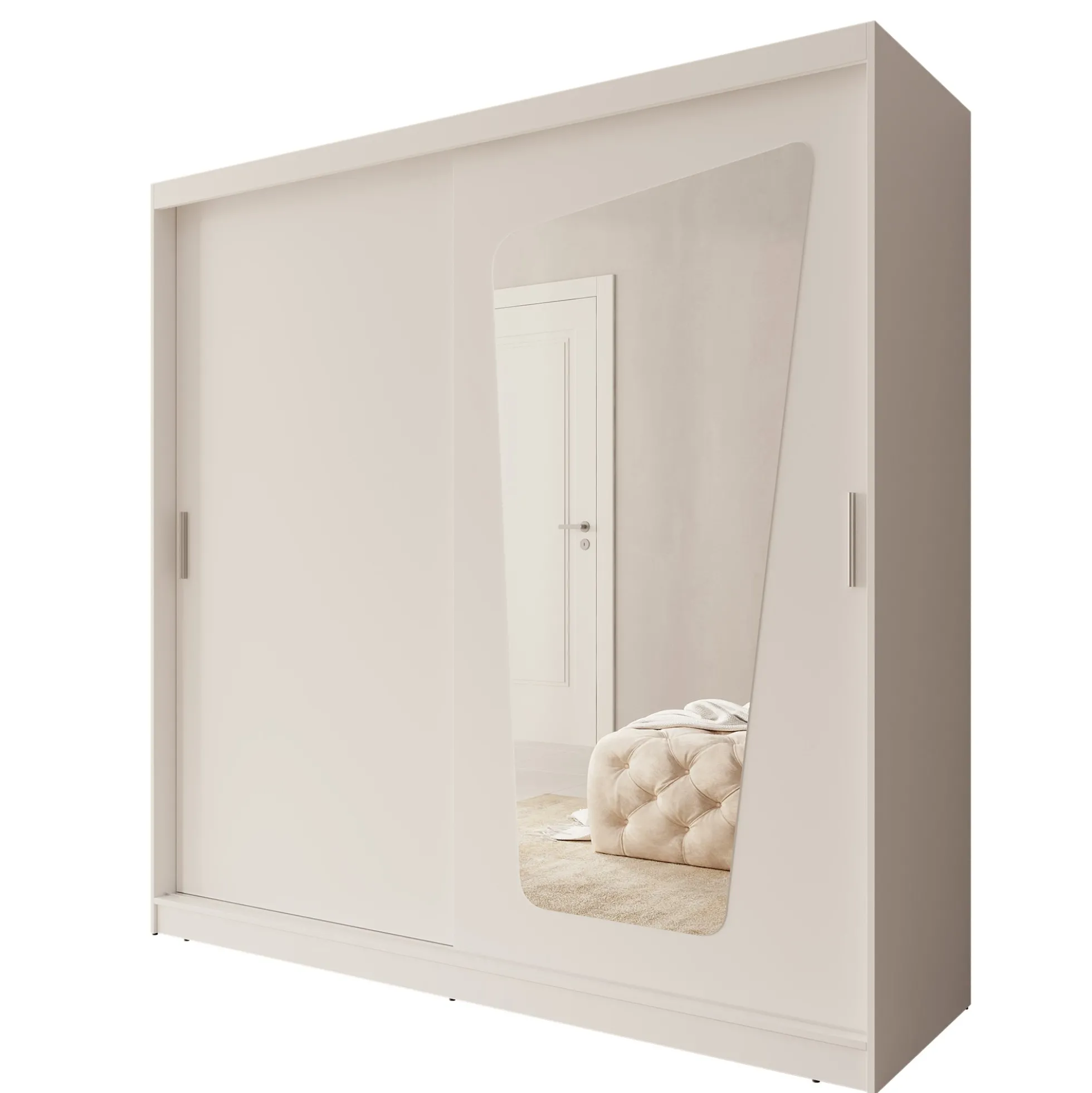 Moyo - Kledingkast met 2 schuifdeuren - Wit - 200x62x200 cm