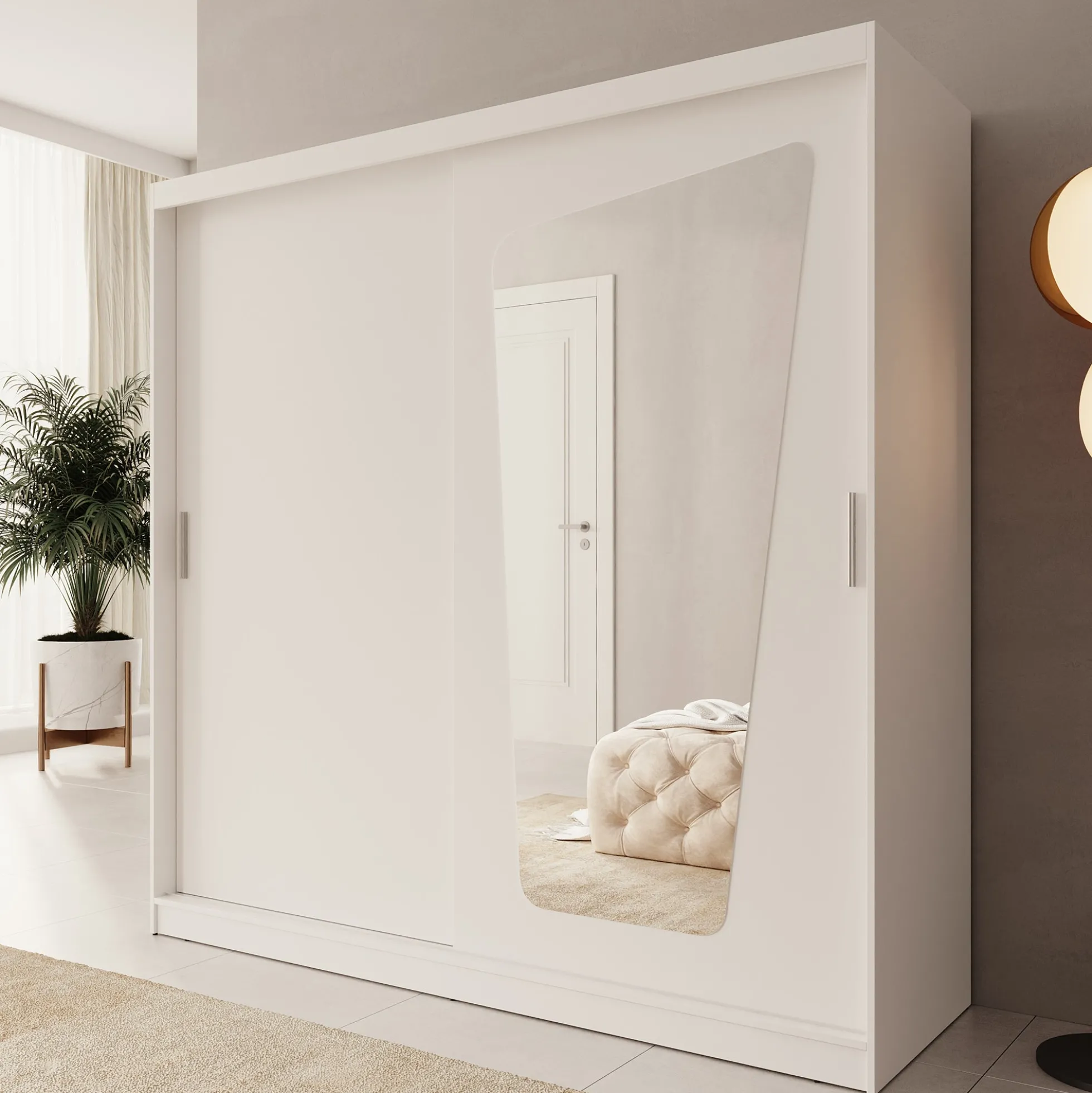 Moyo - Kledingkast met 2 schuifdeuren - Wit - 200x62x200 cm
