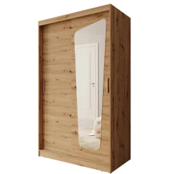 Moyo - Kledingkast met 2 schuifdeuren - Eikenpatroon - 120x62x200 cm