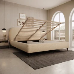 Muralla - Tweepersoonsbed - Beige teddystof - 160x200 cm