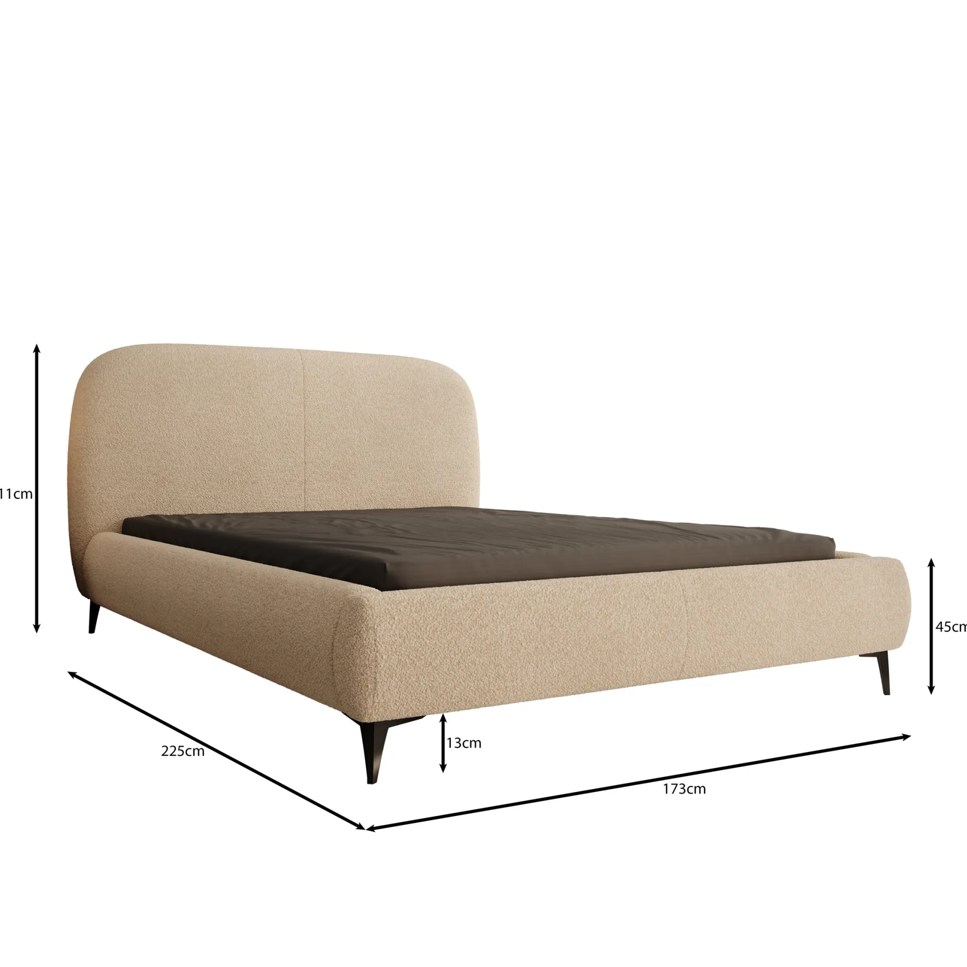 Muralla - Tweepersoonsbed - Beige teddystof - 140x200 cm
