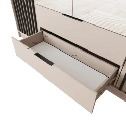 Nairobi - Kledingkast 4-deurs - Beige/zwart - 206x51x200 cm