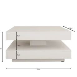 Nao - Salontafel - Beige - 70x70x34 cm