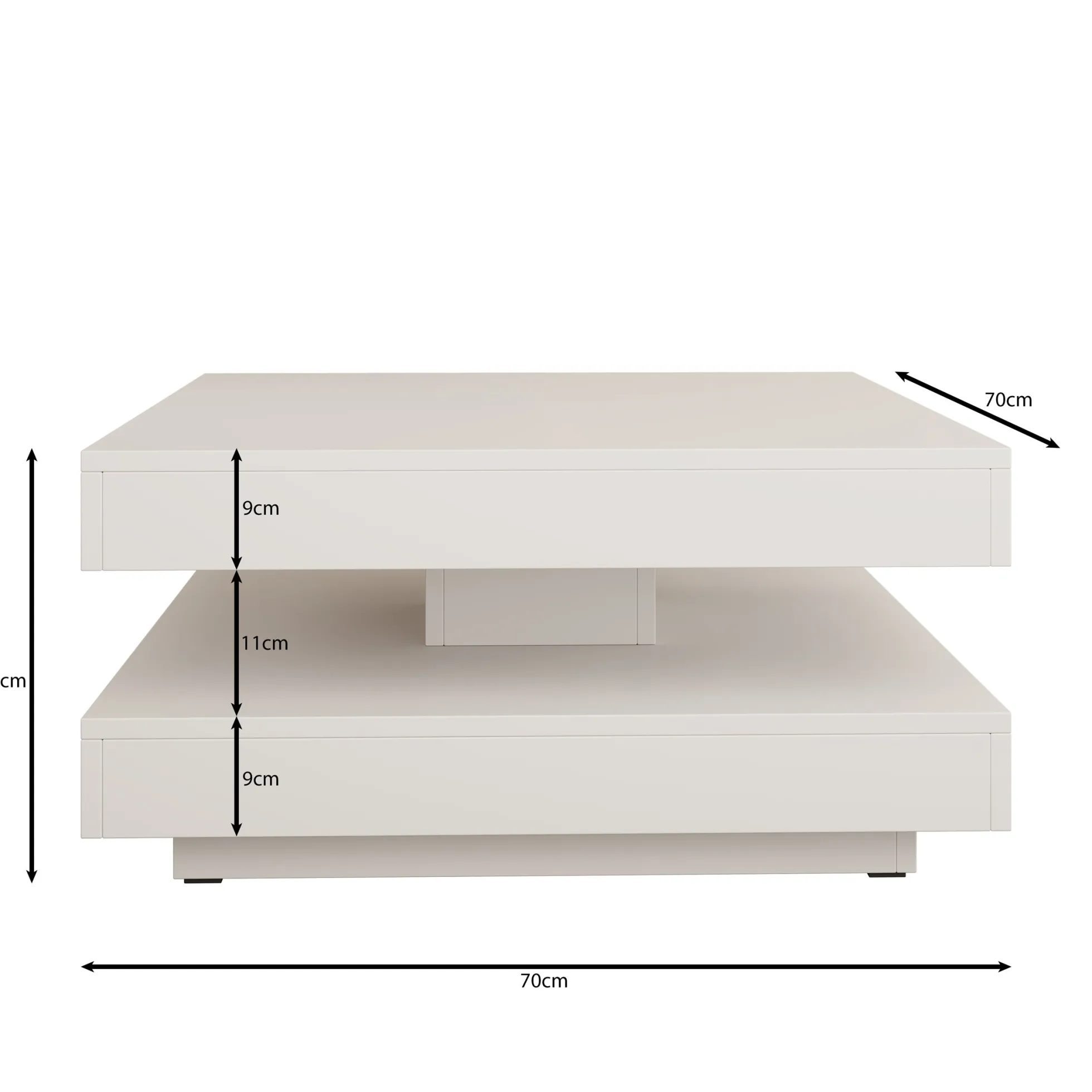 Nao - Salontafel - Walnootpatroon - 70x70x34 cm