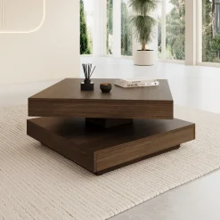 Nao - Salontafel - Walnootpatroon - 70x70x34 cm