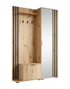 Nappa - Kapstok - Eiken Zwart - 131x40x192 cm