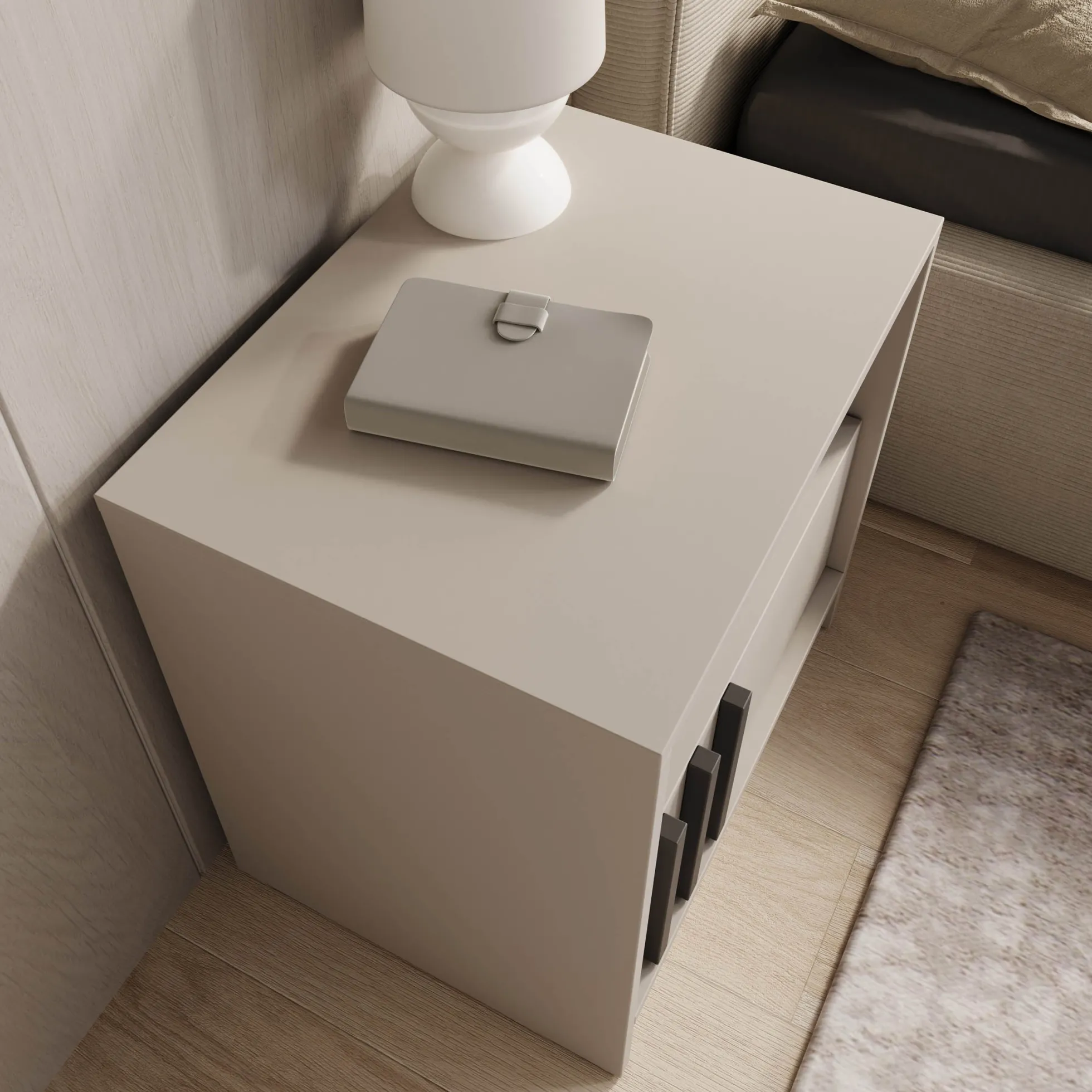 Nauru - Nachtkastje - Beige - 51x38x52 cm