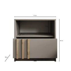 Nauru - Nachtkastje - Beige - 51x38x52 cm