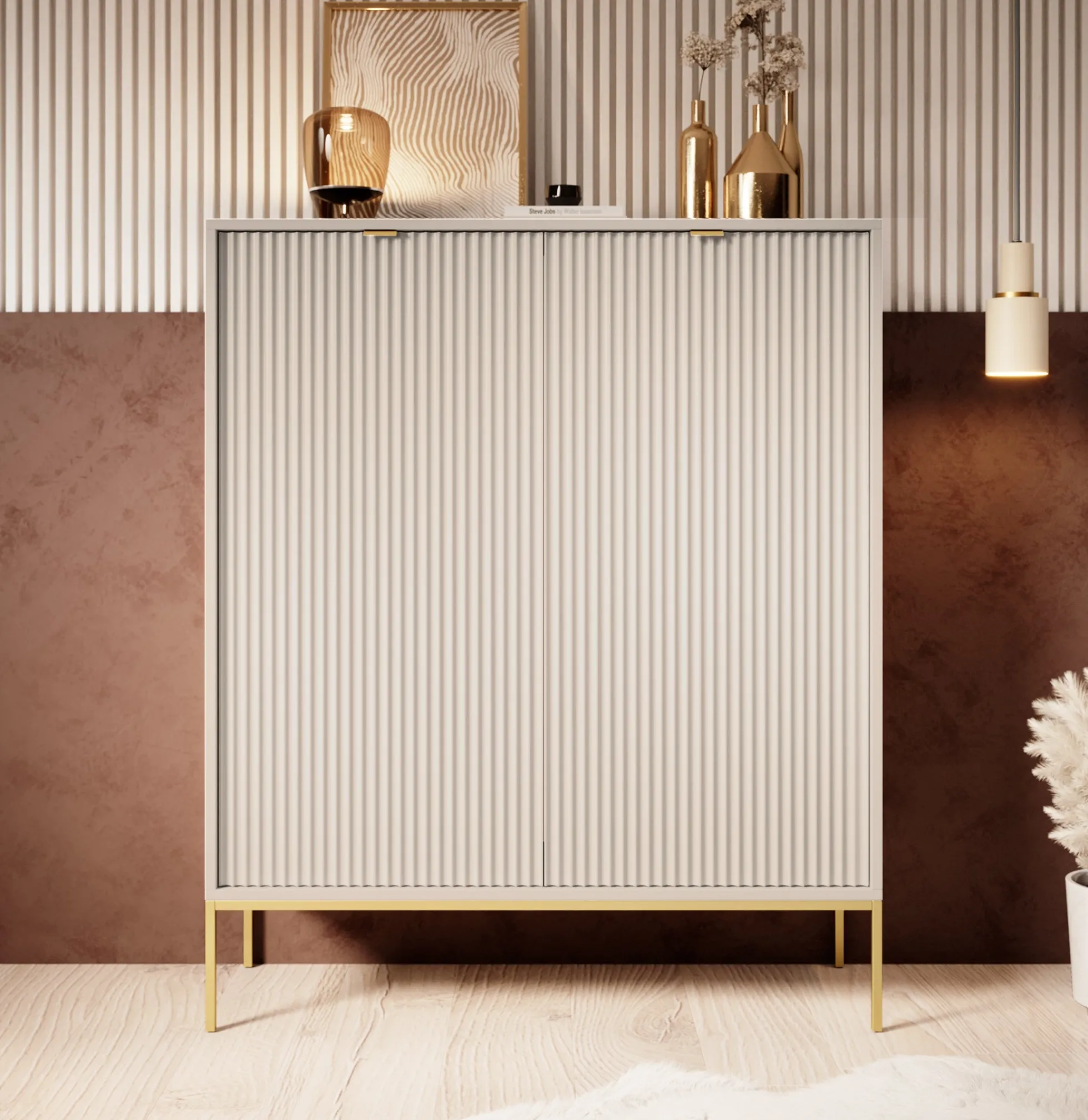 Navil 2 - Dressoir - Beige - 104x39x125 cm
