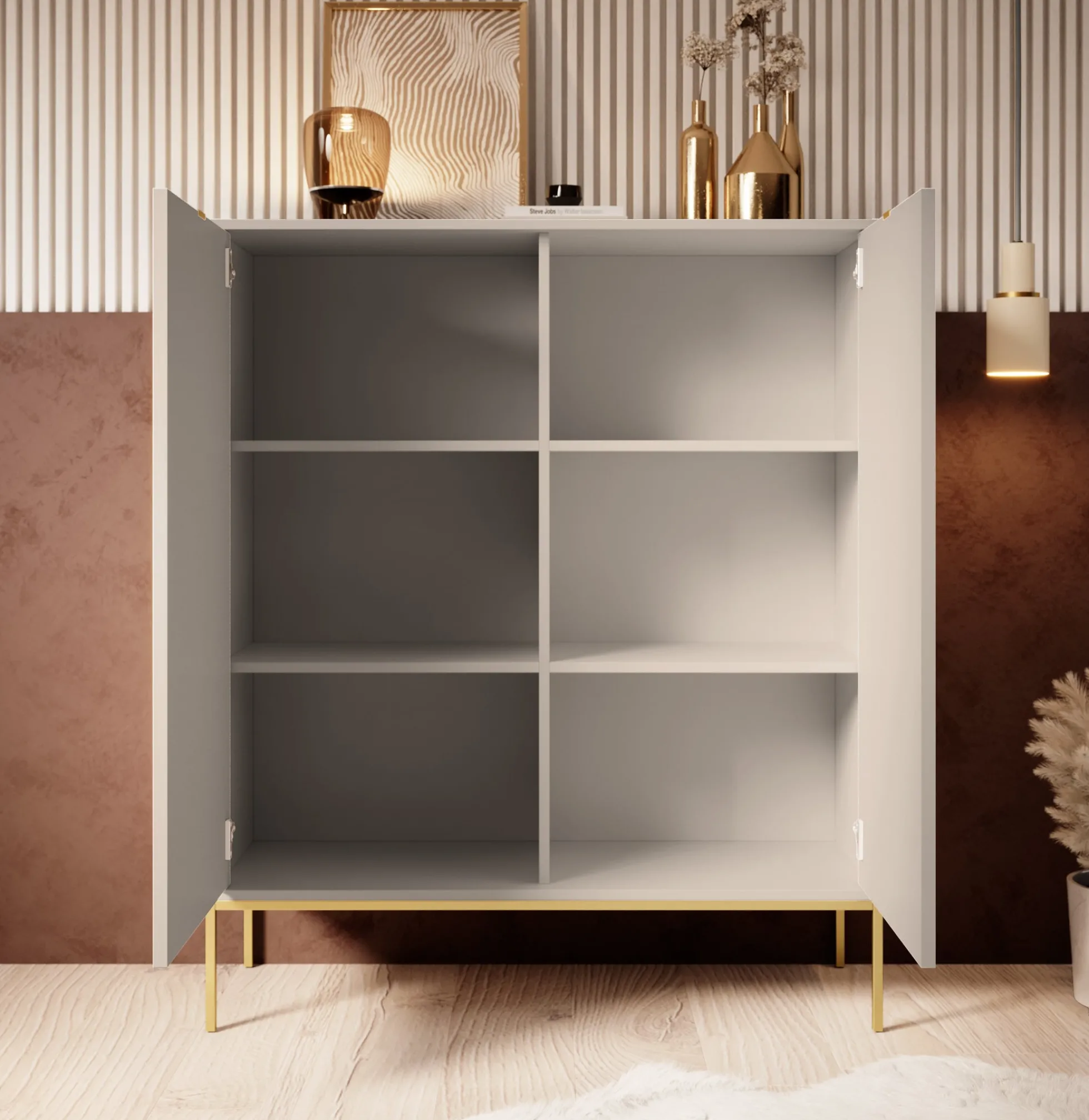 Navil 2 - Dressoir - Beige - 104x39x125 cm
